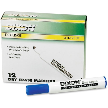 Ticonderoga Dry-Erase Markers, Wedge Tip, 12/DZ, Blue, PK12 DIX92108
